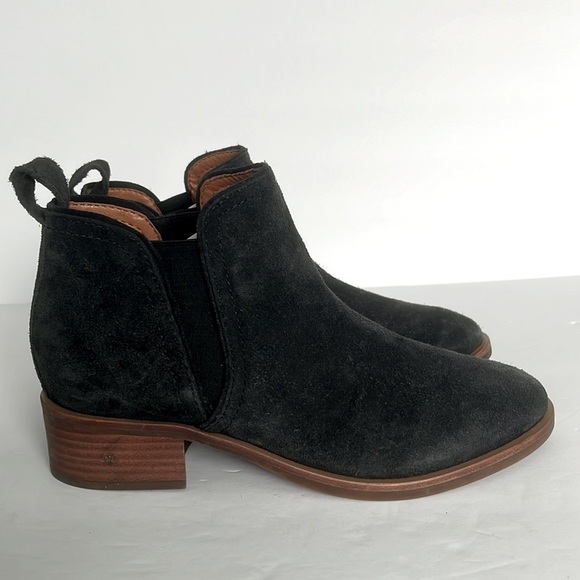 LUCKY BRAND $139 Pogan Chelsea Bootie Black Leather Suede Shoes Size 7.5 New - Picture 9 of 11